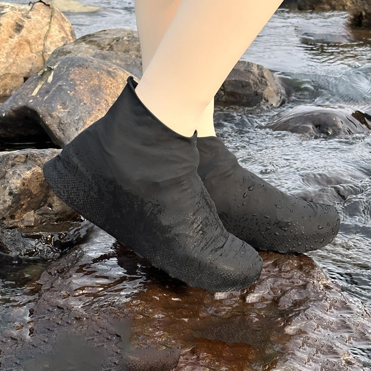 Overshoes - 1 Pair - Waterproof Silicone Overshoes - Reusable, Non-slip, Suitable for Outdoor Activities (Black - Size M) - Product image 5