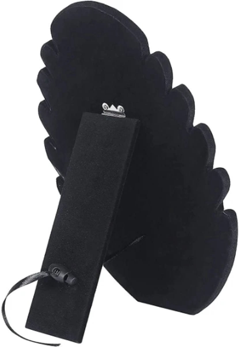 Set of two - Necklace display rack with 5 compartments - Velvet fabric - for hanging necklaces and storing jewelry - Product image 4