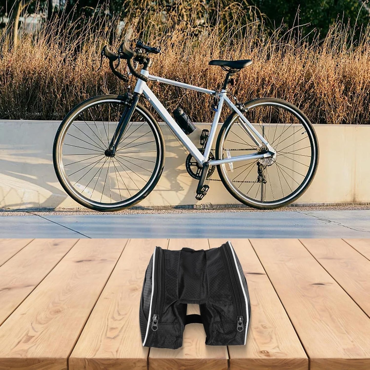 1pc Bike Handlebar Bag, Waterproof Bicycle Frame Handlebar Bag, Cycling Front Top Tube Pouch Pannier, Riding Equipment - Product image 7