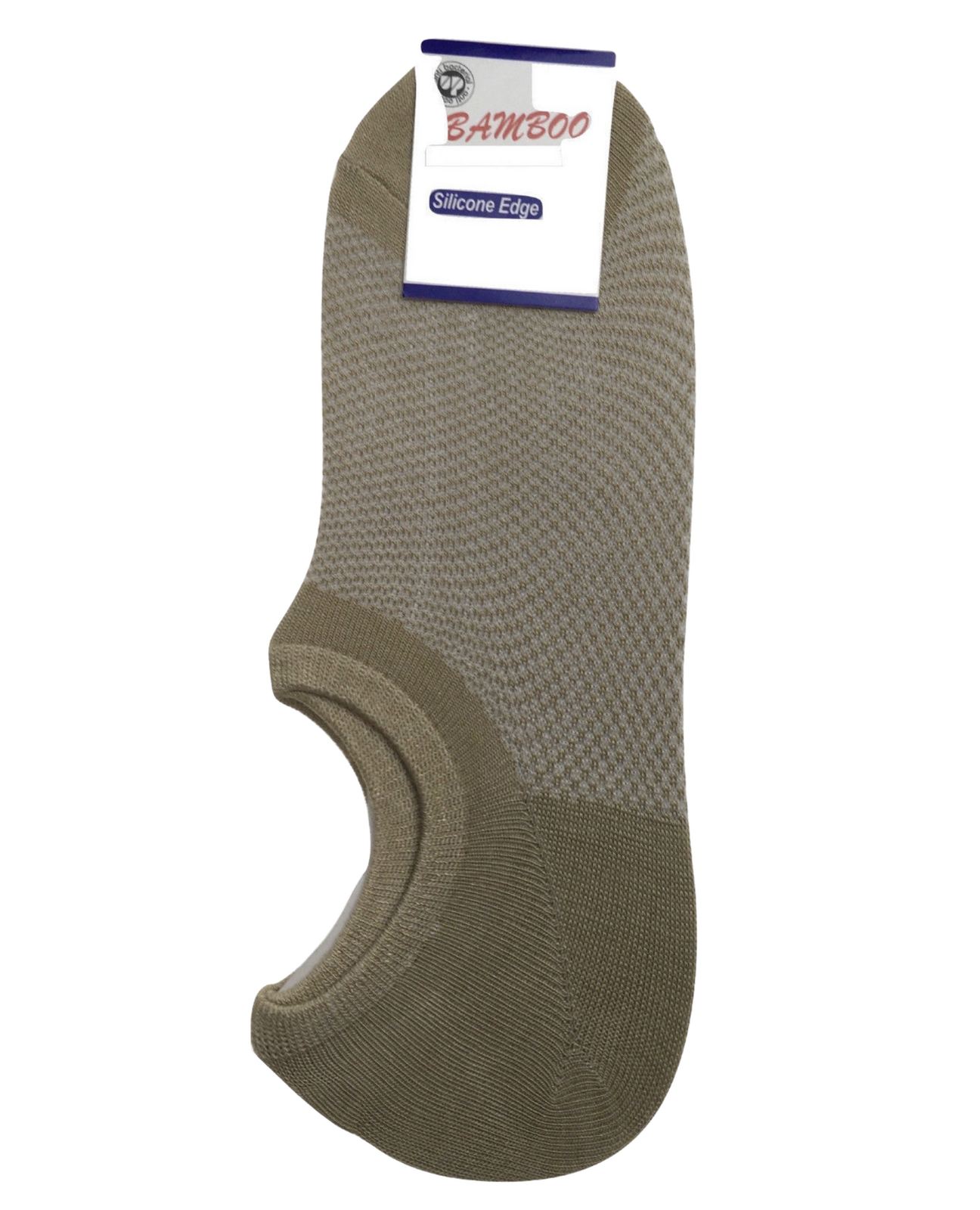 1 Pair NO SHOW BAMBOO SOCKS Non Slip Heel Grip Low Cut Invisible Footlet - Beige - 11-14 - Product image 2