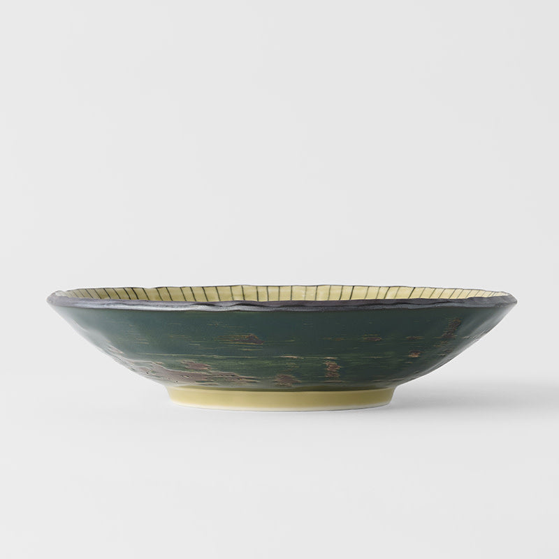 Pasta Bowl Open 24cm Green Converging Line Glaze - Product image 3