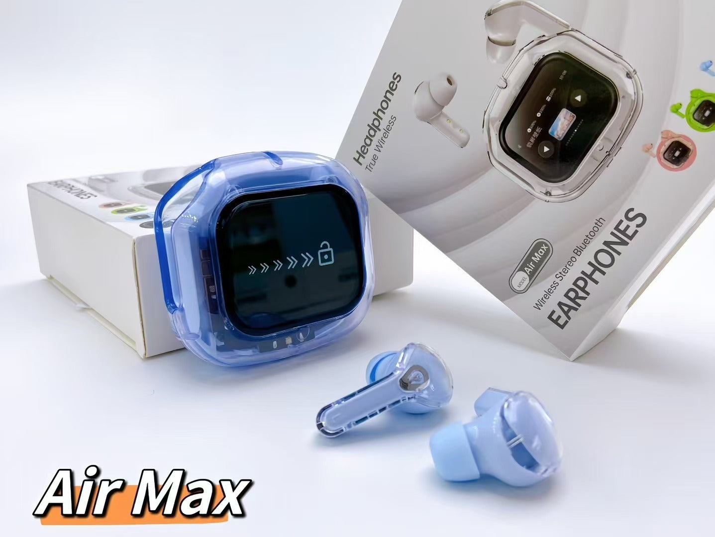 Transparent TWS Wireless Earbuds with Smart Call Noise Reduction & LED Display Case - Bluetooth 5.4