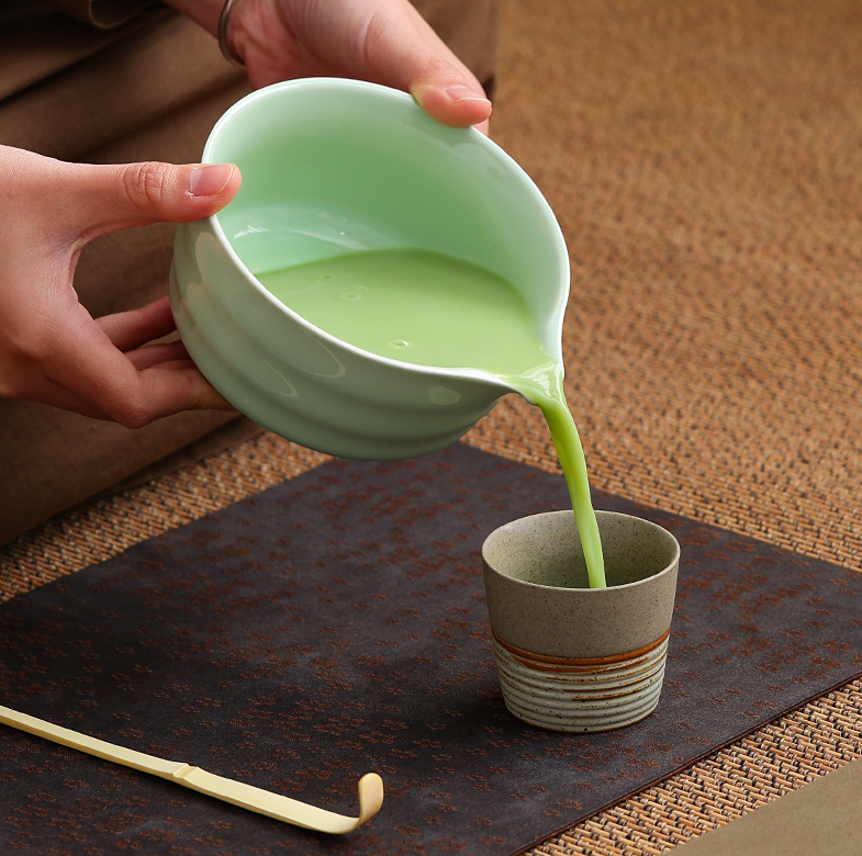 5-Piece Ceramic Matcha Tool Set - Spouted Bowl, Whisk, Holder, Sifter & Scoop for Japanese Matcha Tea Ceremony - Product image 3