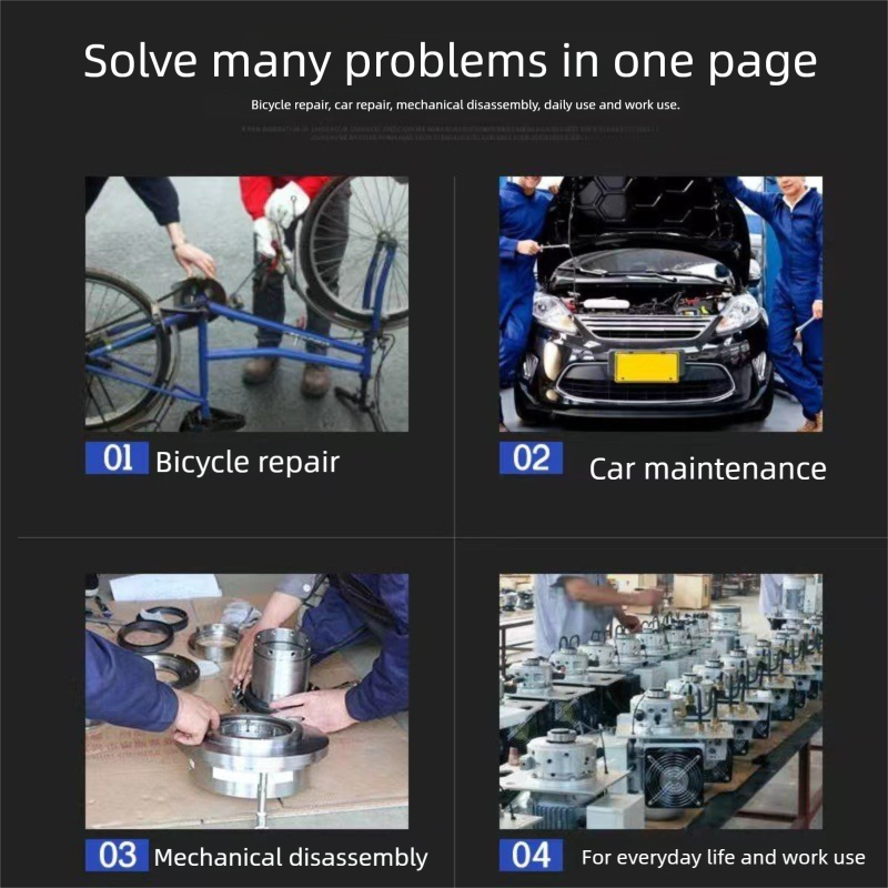 Black Universal Socket Wrench 360 Degree Rotating Head Multifunctional Dog Bone Spanner for Home and Auto Repair - Product image 4