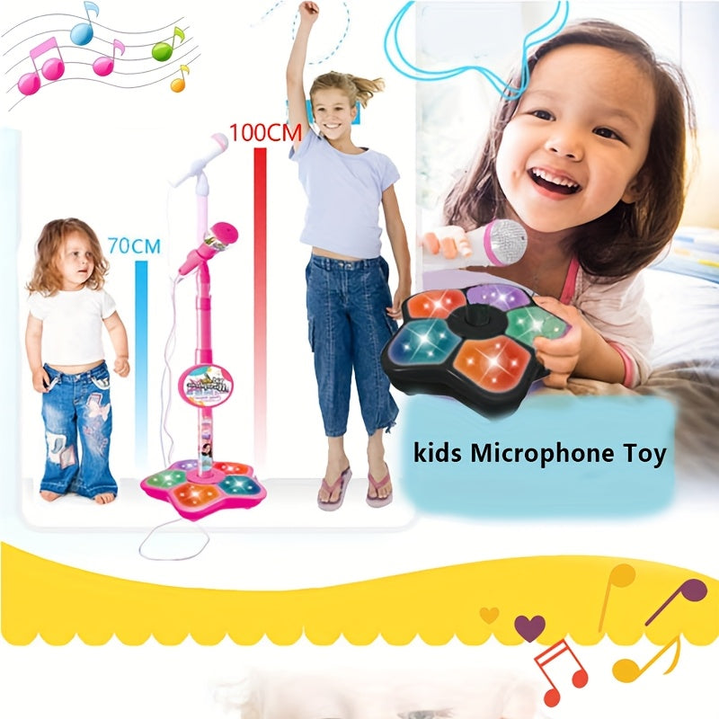 Kids Black Karaoke Microphone & Adjustable Stand Toy - Portable Singing Machine Educational Musical Toy, Connects to Smartphones for MP3 Music Playback - Product image 3