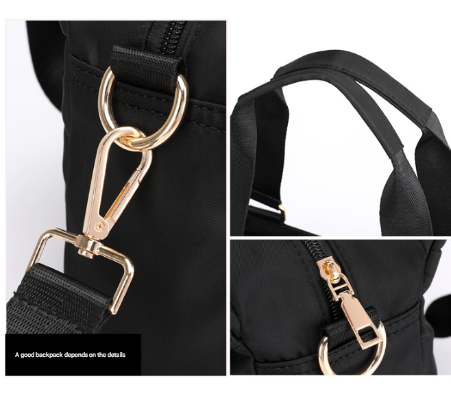 Pink Women's Large Capacity Water-Resistant Nylon Handbag Multi-Compartment Crossbody Shoulder Bag for Work Travel and Daily Use 30cm - Product image 4