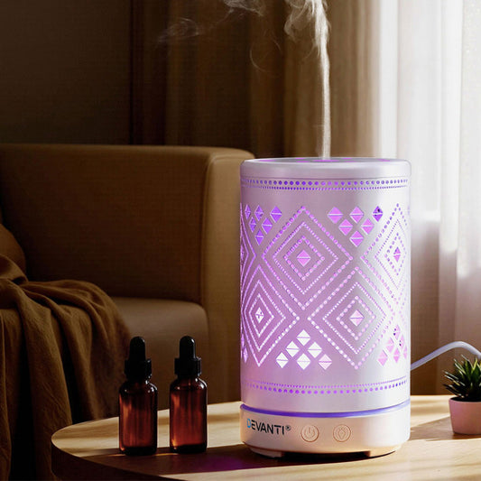 Devanti Ultrasonic Aroma Diffuser Aromatherapy LED Lights Iron Humidifier Forest