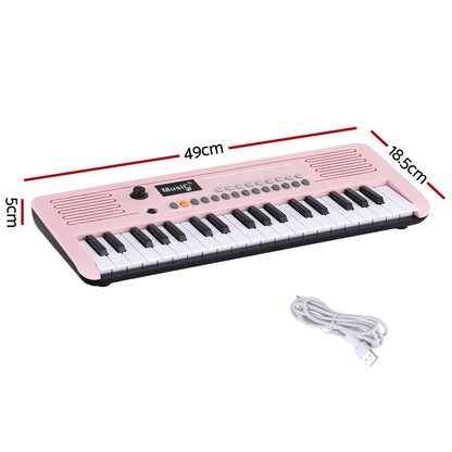 Alpha 37-Key Digital Piano Keyboard for Kids Beginners Electronic Keyboard Piano Gift Pink - Product image 2