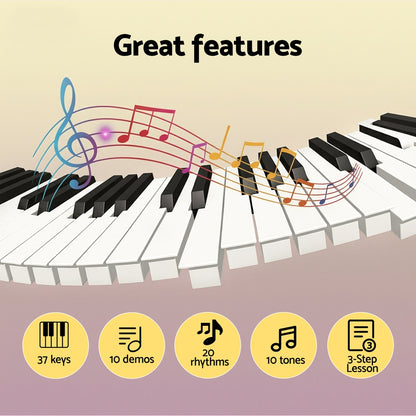 Alpha 37-Key Digital Piano Keyboard for Kids Beginners Electronic Keyboard Piano Gift Pink - Product image 4
