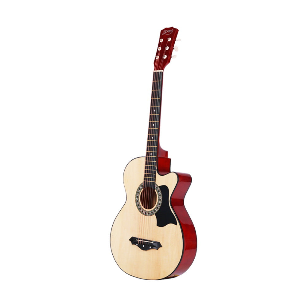 Alpha 38 Inch Acoustic Guitar Wooden Body Steel String Full Size Cutaway Wood - Product image 3