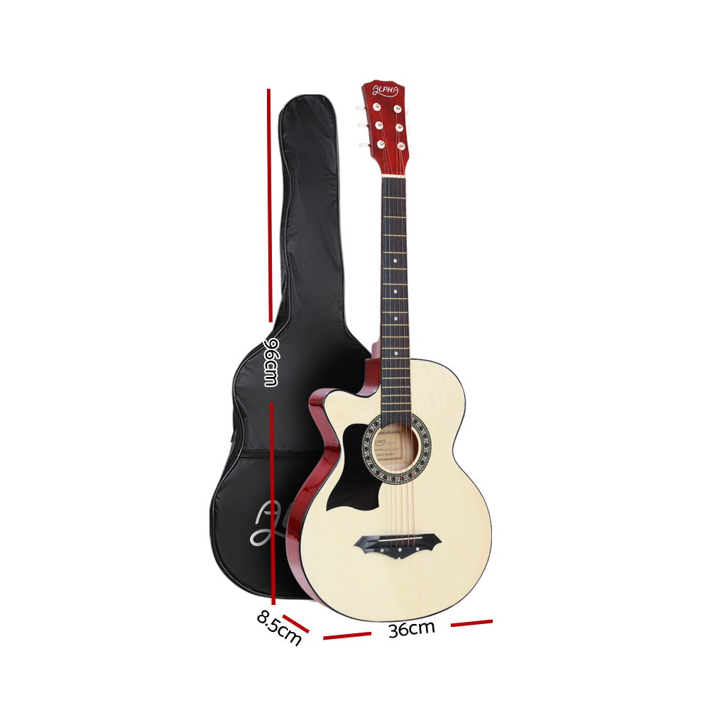Alpha 38 Inch Acoustic Guitar Wooden Body Steel String Full Size Left Handed - Product image 2