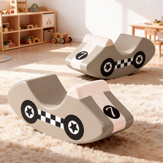 Keezi Kids Climbing Blocks Foam Toddler Playset Soft Indoor Indoor Climbing Toy Rocker Khaki - Main product image