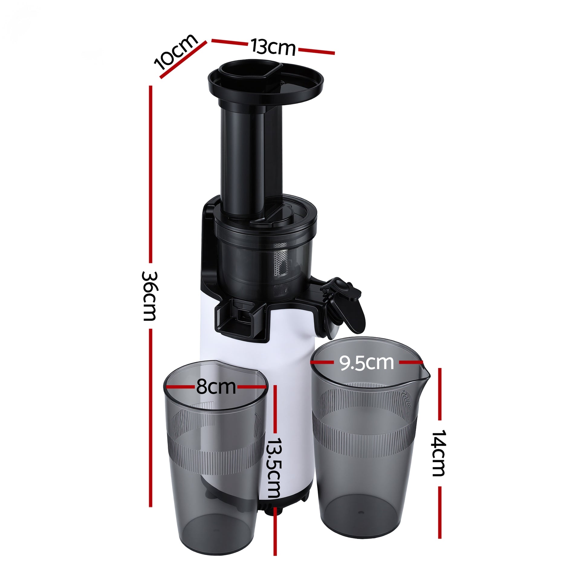 Devanti Slow Juicer Cold Press Fruit Juice Extractor 130W White - Product image 2