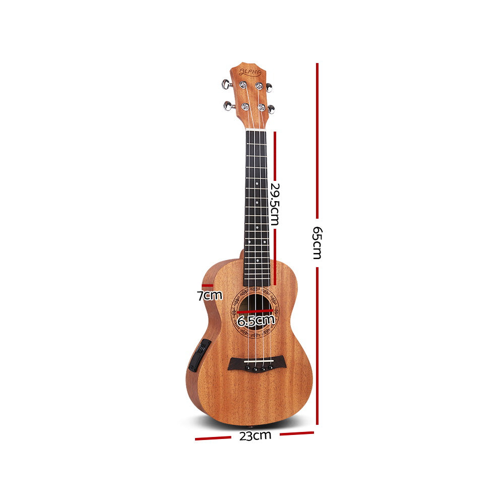 Alpha 26" Ukulele Equaliser Natural Mahogany Tenor Beginner Gift w/ Bag - Product image 2