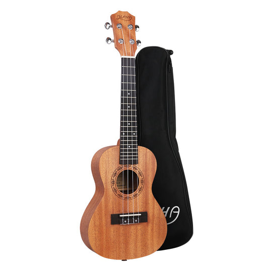 Alpha 26" Ukulele Natural Mahogany Tenor Beginner Gift w/ Carry Bag - Main product image