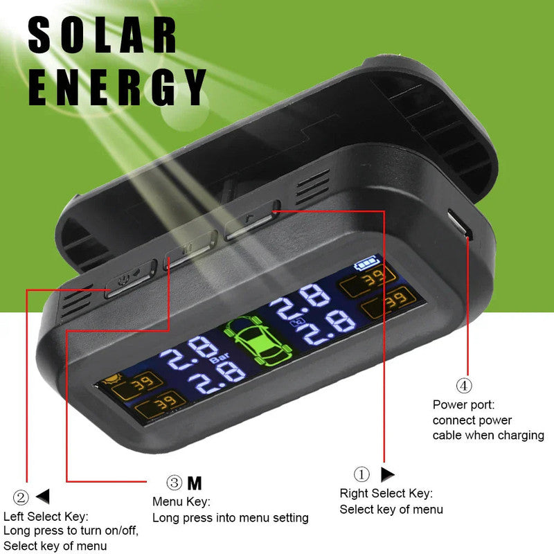 Wireless Tire Pressure Monitoring  Solar And USB Charging - Product image 3