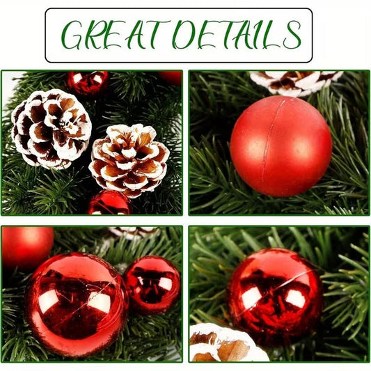 Pre-Lit Christmas Door Wreath LED Decor - Main product image