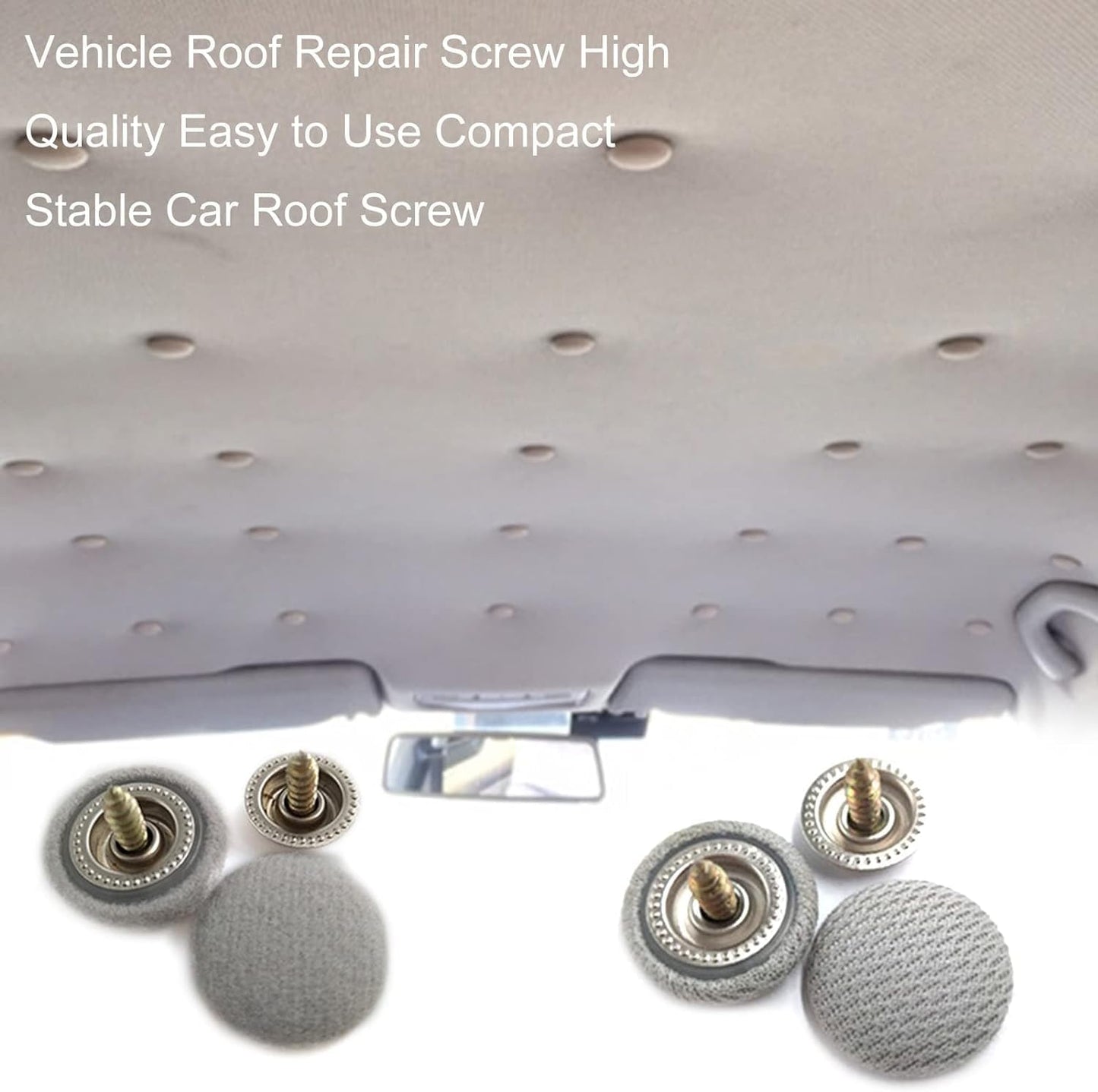 20Pcs Car Roof Repair Screw, Automotive Clips Auto Roof Snap Pins Retainer Practical Easy to Use Nylon Stable Car Roof Headliner Repair Kit Smooth Side - Product image 3