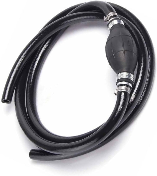 Fuel Line Hose for Outboard, Nylon Braid 5/16 Inch Fuel Line Hose with Hand Pump Bulb, 6 FT Long Boat RVs Tractor Fuel Line Assembly - Main product image