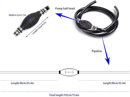 Fuel Line Hose for Outboard, Nylon Braid 5/16 Inch Fuel Line Hose with Hand Pump Bulb, 6 FT Long Boat RVs Tractor Fuel Line Assembly - Product image 3