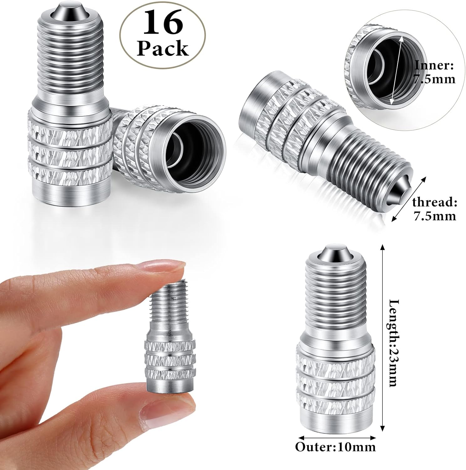 16 Pack Double Valve Stem Cap Inflate Tire Valve Caps Flow Through Tires Cap for High Pressure Truck Car RV Semi Bus Tires - Product image 2