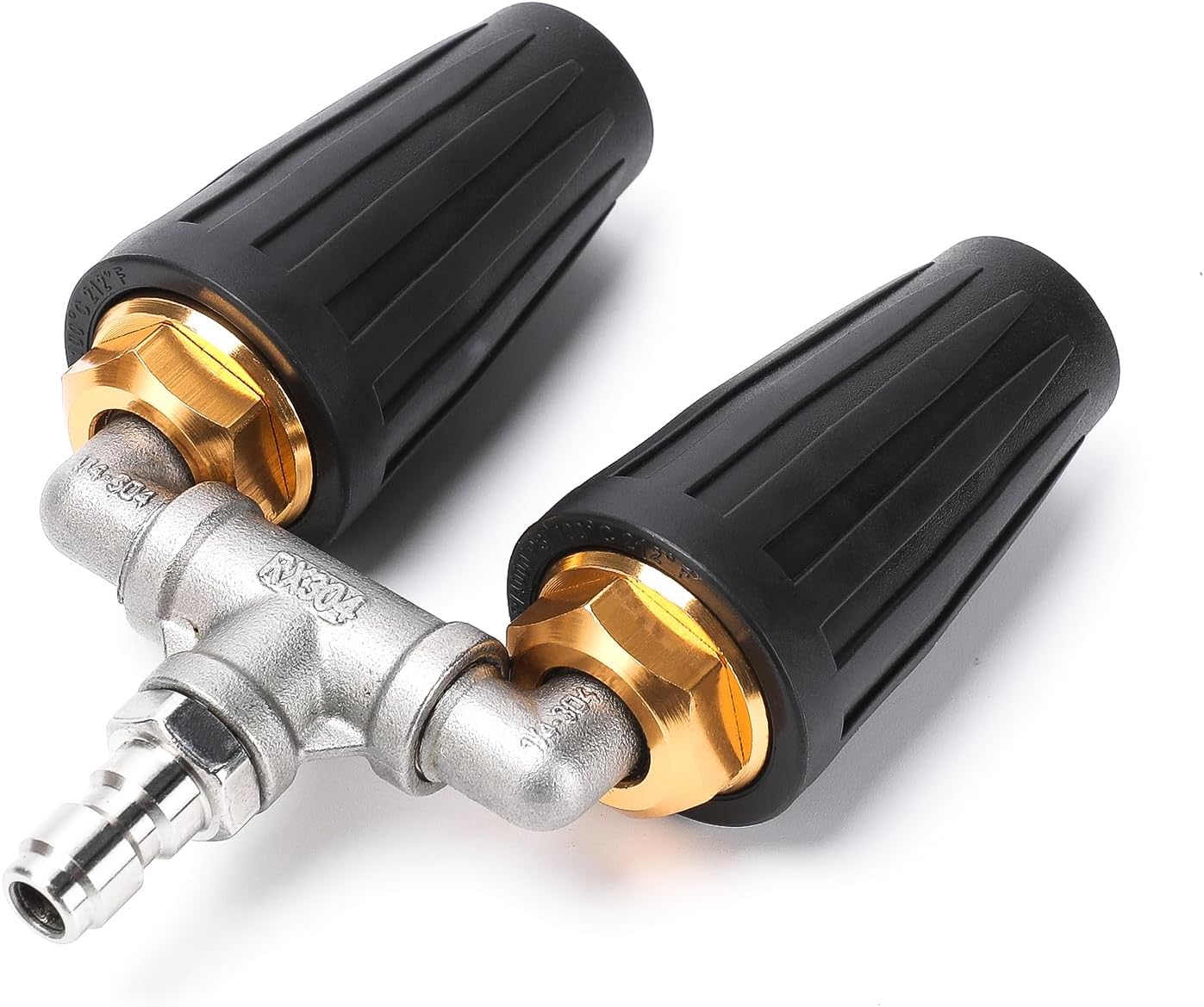 Dual Turbo Nozzle Pressure Washer, 360° Rotating Turbo Nozzle For Power Washer with 1/4"" Quick Connector, 2.5 Orifice Twin Turbo Nozzle, 4-6 GPM, 4000 PSI Max(Black), SP02-N02Black - Main product image