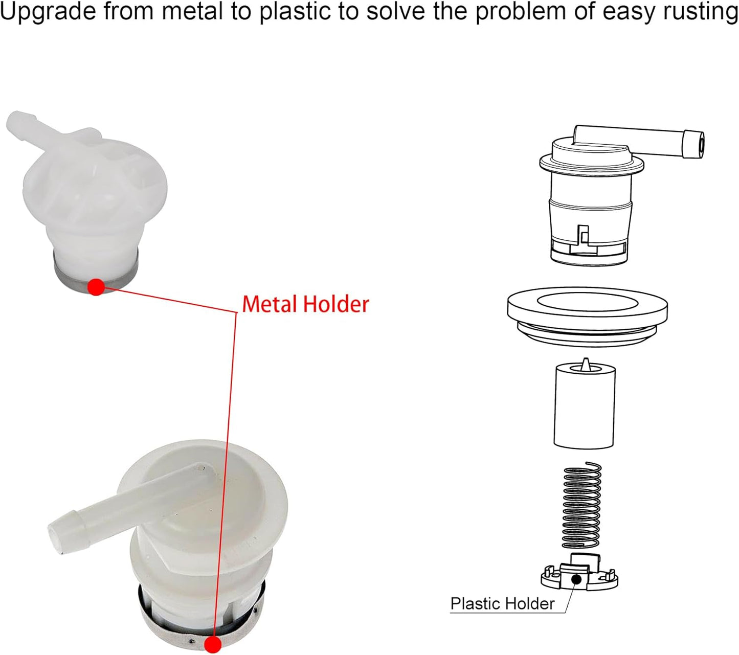 2pcs Fuel Tank Vent Valve, Gas Tank Vent Rollover Valve with Grommet Seal Kit Compatible with Jeep 84-96 Cherokee XJ Wagoneer, 86-92 Comanche MJ, 93-96 Grand Cherokee ZJ, 87-95 Wrangler YJ - Product image 4