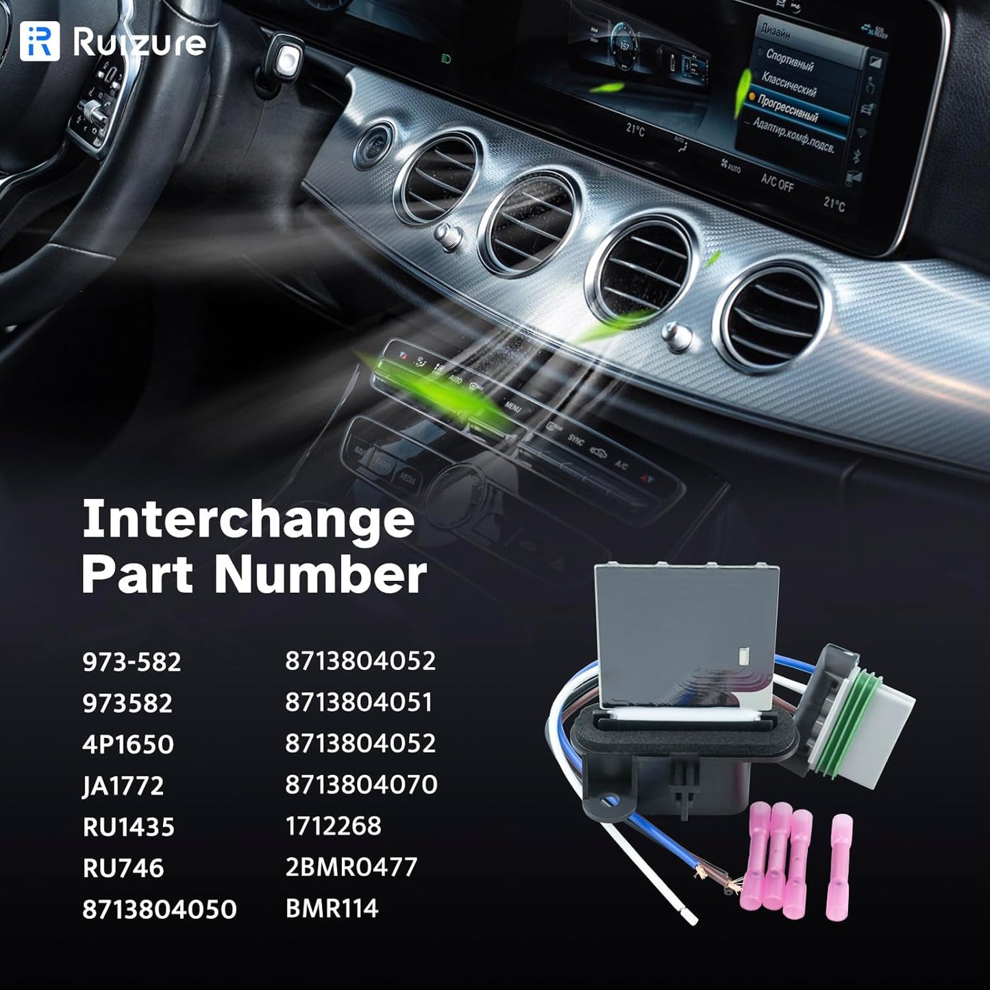 AC Blower Motor Resistor HVAC Heater fit for Toyota Tacoma 2005 2006 2007 2008 2009 2010 2011 2012 2013 2014 2015 2016 2017,‎ 973-582 JA1772 RU1435 4P1650 8713804050 8713804052 - Product image 4