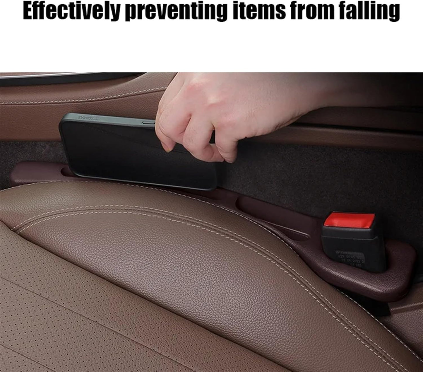 1 Pair Universal Car Seat Gap Plug Strip Side Seam Car Gap Filler Leak Proof Seat Gap Storage Organizer Interior Decoration(Black 1 Pair) - Product image 4