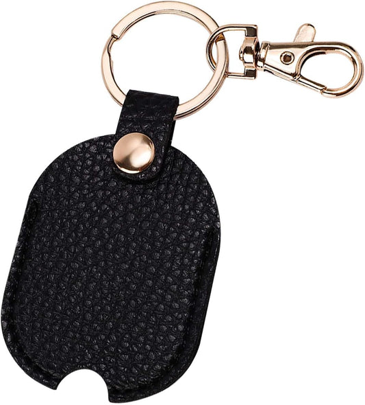 Leather Car Key Sleeve, Broken Loop Replacement PU Keychain Protector With Iron Ring, Auto House Cover - Main product image