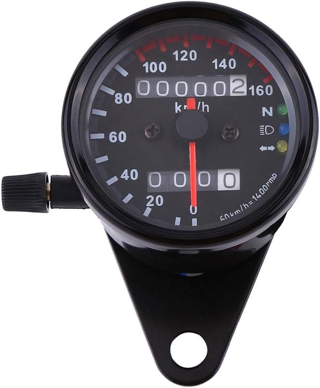Motorcycle Odometer Speedometer Gauge Signal Dual Digital Display KM/H Universal 1pc(Black) - Main product image
