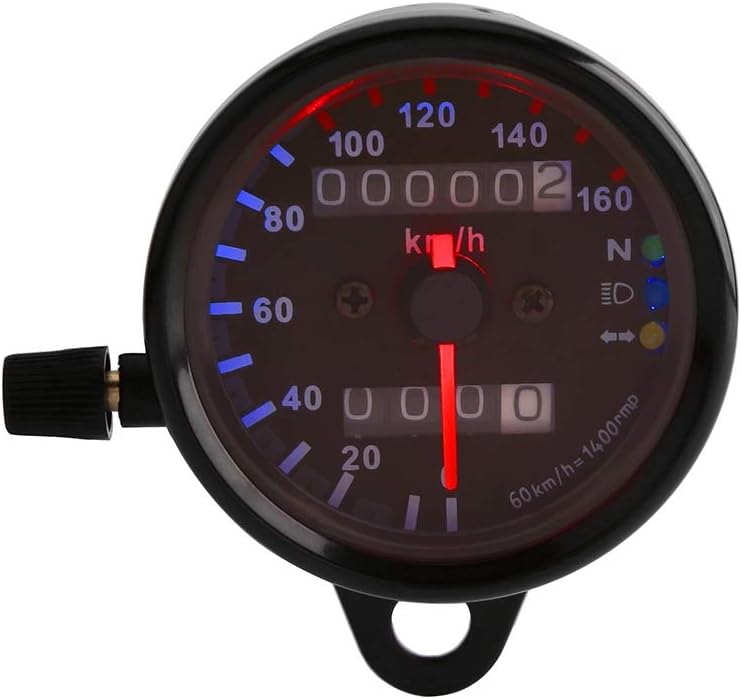 Motorcycle Odometer Speedometer Gauge Signal Dual Digital Display KM/H Universal 1pc(Black) - Product image 4