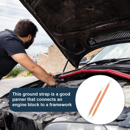 10pcs Universal Automotive Ground Straps, 10/12 inch Engine Ground Strap Kit Braided Copper Ground Straps Automotive Ground Strap Wire Ground Strap Connectors for Most Cars (Copper) - Product image 4
