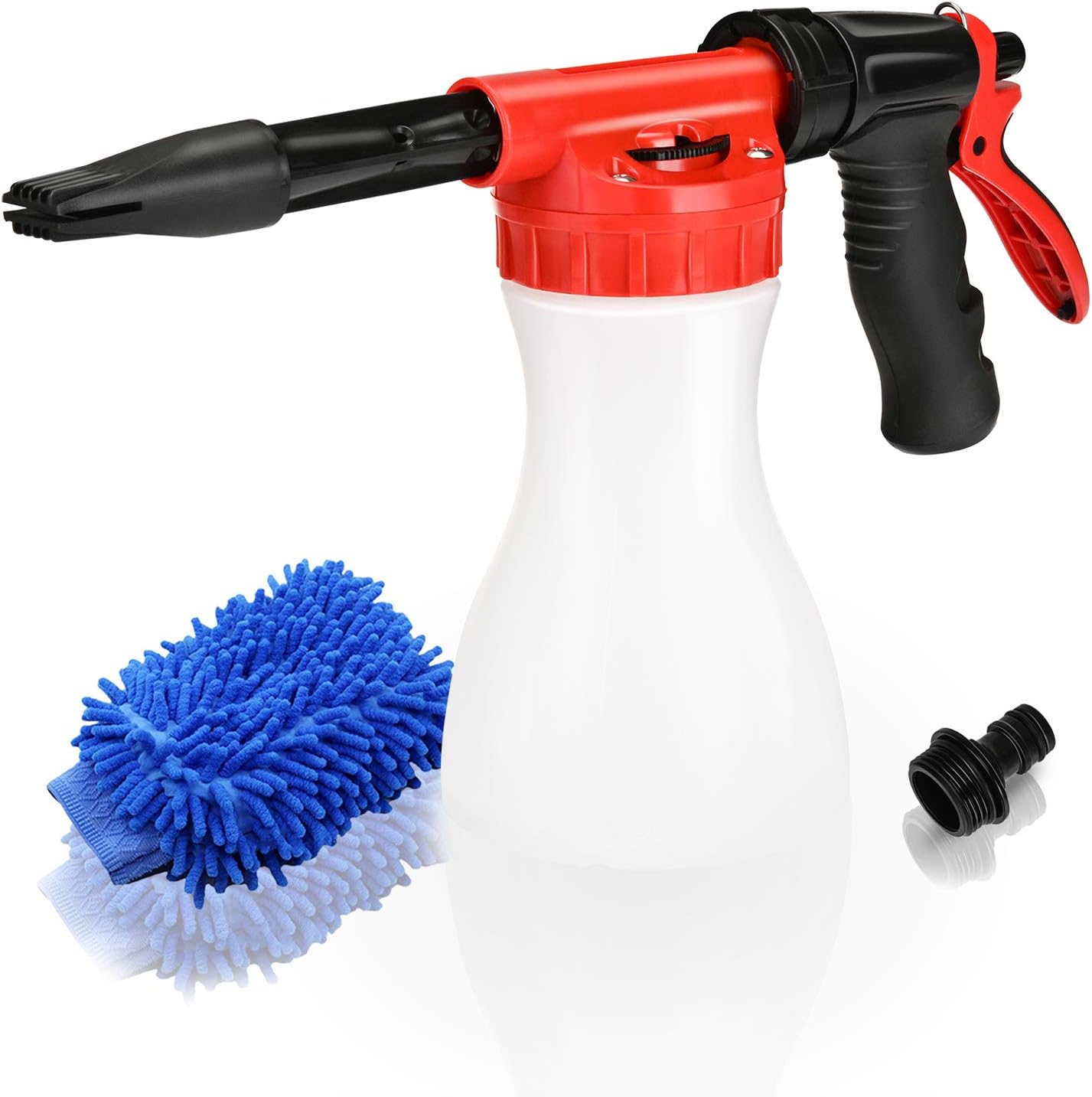 Car Foam Gun,    - Adjustable Ratio Dial Car Snow Soap Gun Fit Low Water Pressure Universal Standard Garden Hose, Blaster Car Washer Sprayer for Home Garden Use - Main product image