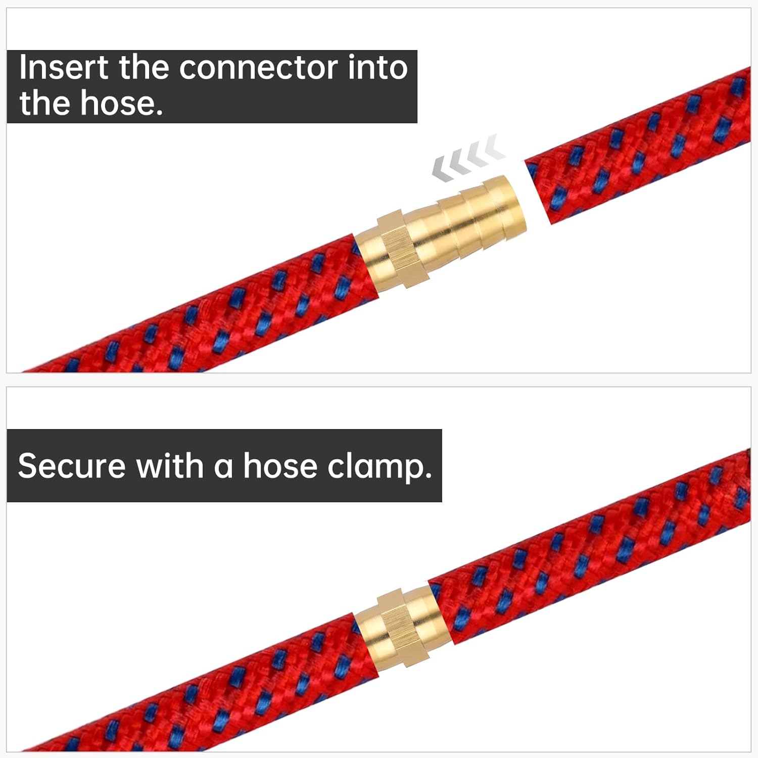 10Pcs Brass Hose Barb Fitting, 3/8" Hose ID Brass Hex Barbed Splicer Mender Barb Hose Union Fuel Gas Water Air Oil, Barbed Fuel Line Connecto Splicer Brass Hose Fitting Mender Joiner - Product image 4