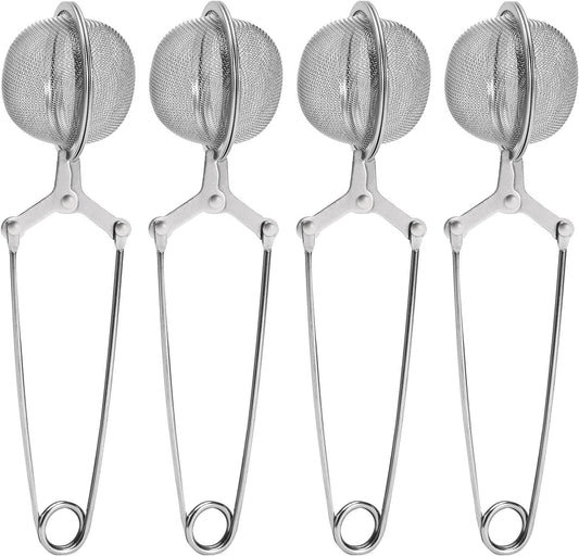 Tea Strainers for Loose Tea, 4 Pack Tea Infuser with Handle Fine Mesh Tea Ball Filter Tea Diffusers Steeper for Loose Leaf Tea, Spices, Seasonings - Main product image