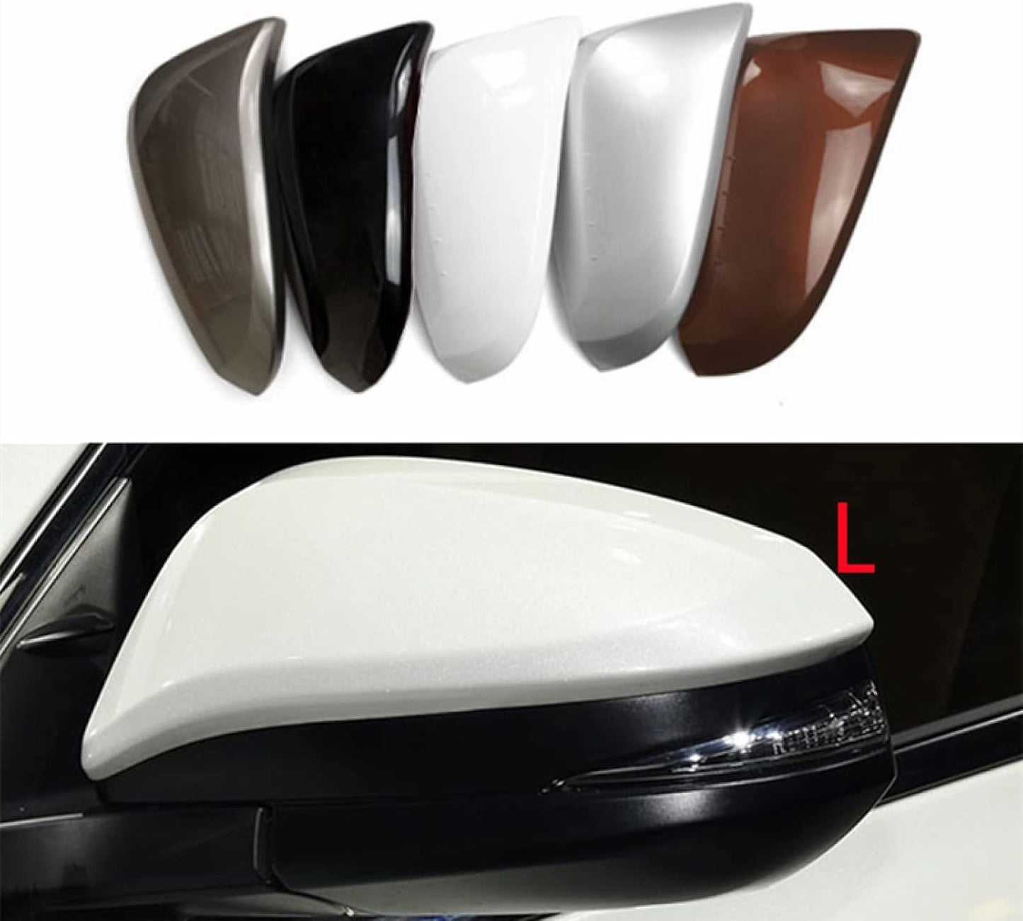 Side Rear View Mirror Cover Shell Holder Door Mirror Cap Housing Fit For To-yota RAV4 2013 2014 2015 2016 2017 2018 2019,Red Right Side - Product image 3