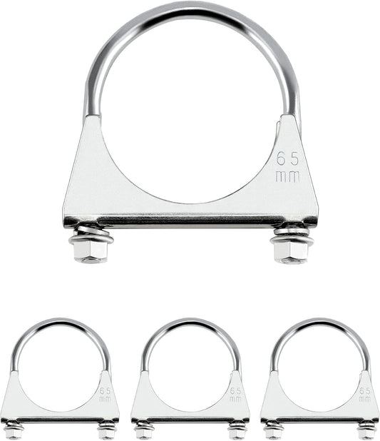 Stainless Steel U-Bolt Muffler/Exhaust Clamp (2.5" Diameter), 4 Pack U-Bolt Muffler Tip Exhaust Hook - Main product image