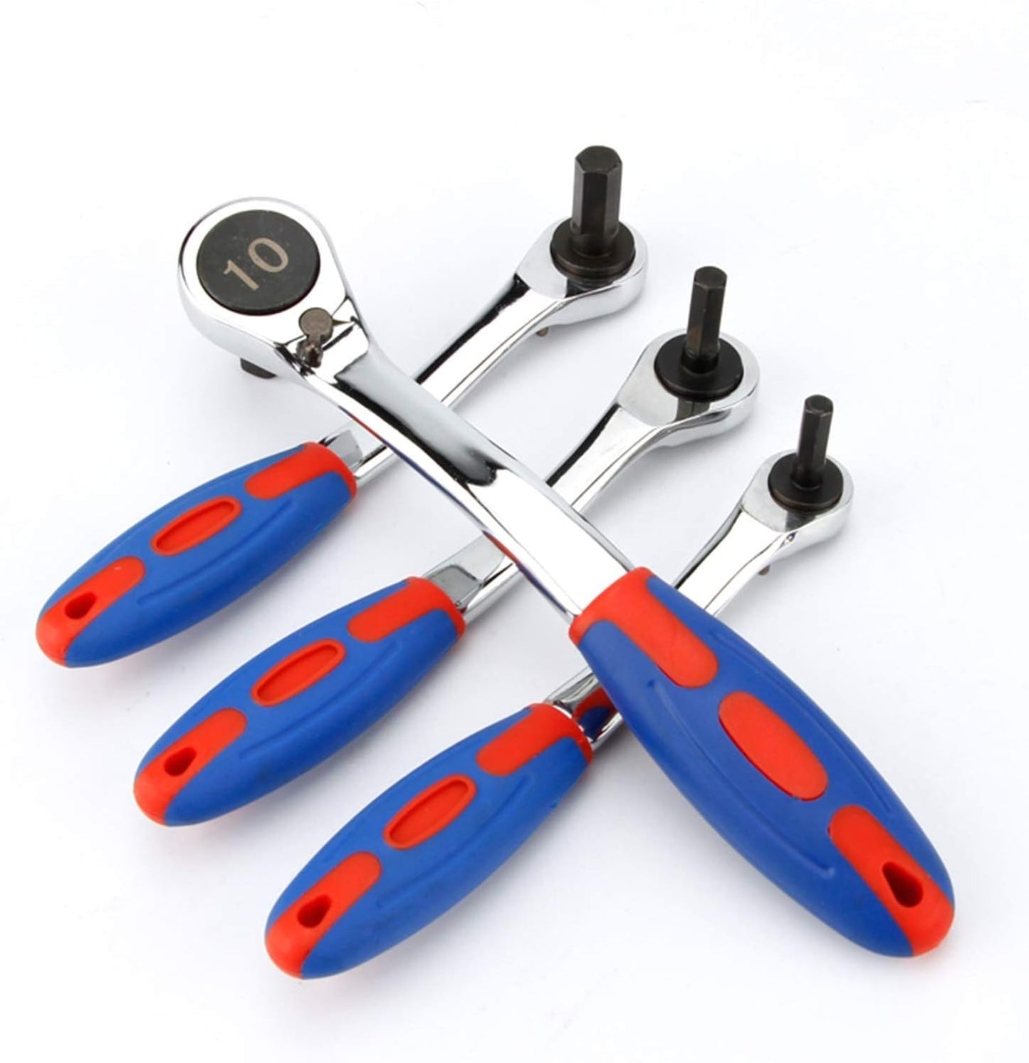 Wrench Sets, 1pcs Reversible Ratchet Allen Key Wrench, Ratcheting Hex Bolt Spanner with Soft Rubber Handle 4mm 5mm 6mm 8mm 10mm 12mm 14mm 17mm (Size : 8mm) - Main product image