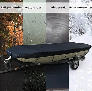 Square Boat Cover, 21-24FT (750cm x 360cm), Trailerable, Marine Grade 210D grey - Product image 3