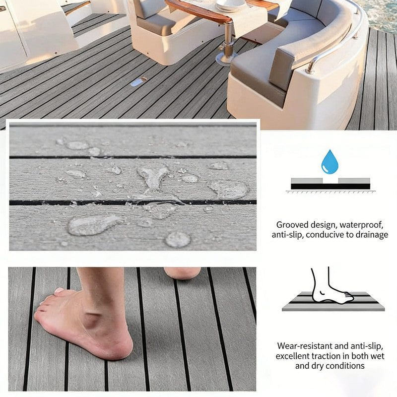 EVA Foam Boat Flooring Mat Decking Sheet 240*30*0.6cm Light Grey - Product image 3