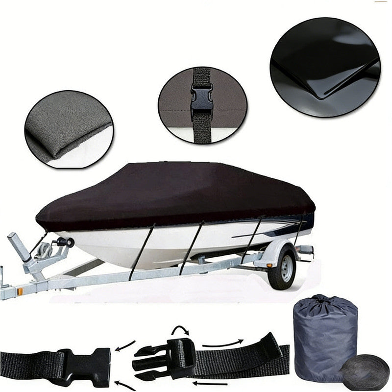 12-14ft Boat Cover Trailerable Marine Grade 600D Black - Product image 2