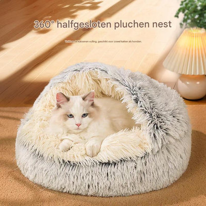 Cat Bed - Cave Cat Basket 40cm - Calming and Anti-Anxiety - For Small Dogs/Cats - Donut - Gray and White - Product image 3