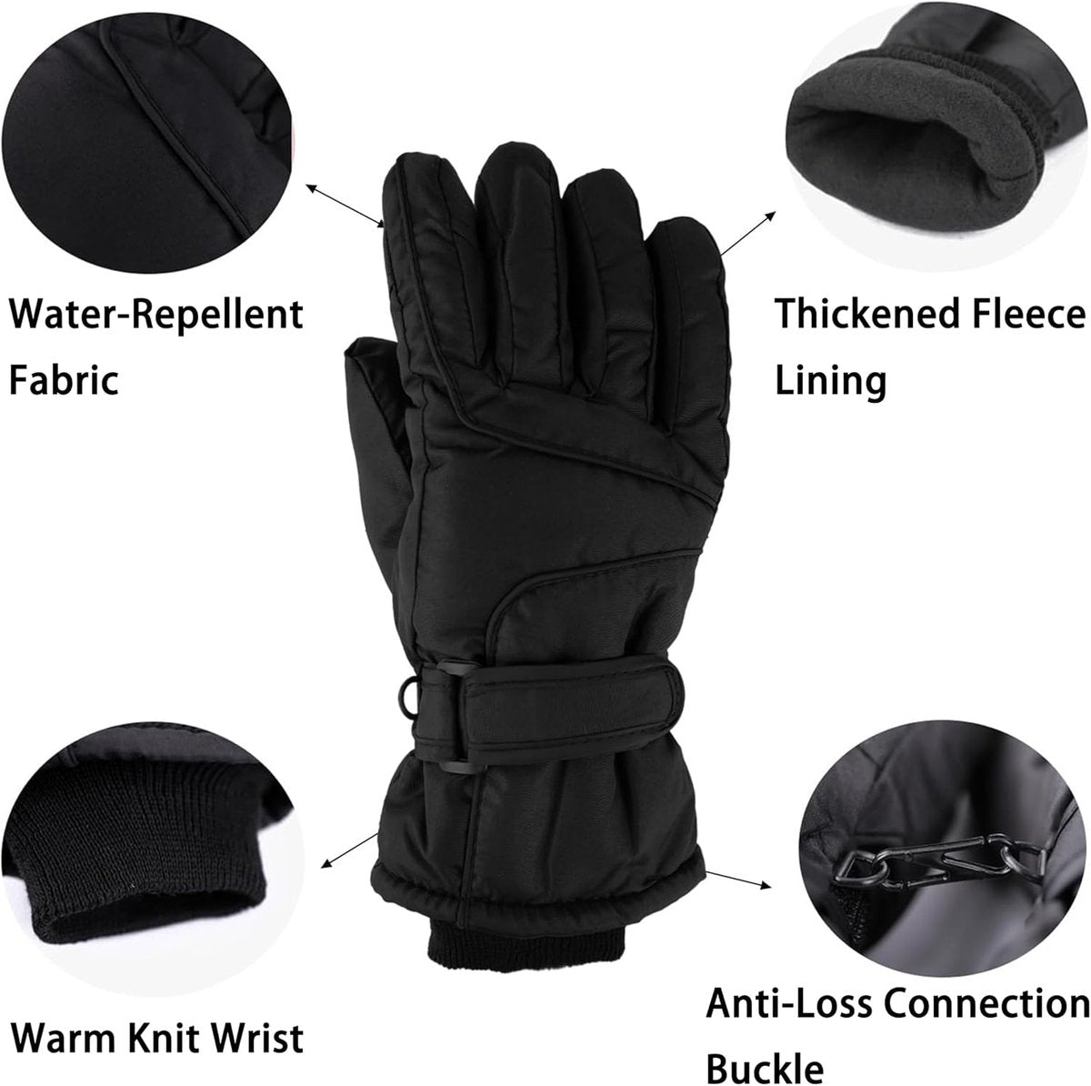 Gloves - Winter Ski Gloves - Warm Gloves - Non-slip Thick - Waterproof - Suitable for Cold Weather - Cycling Gloves - Size S/M - Product image 2