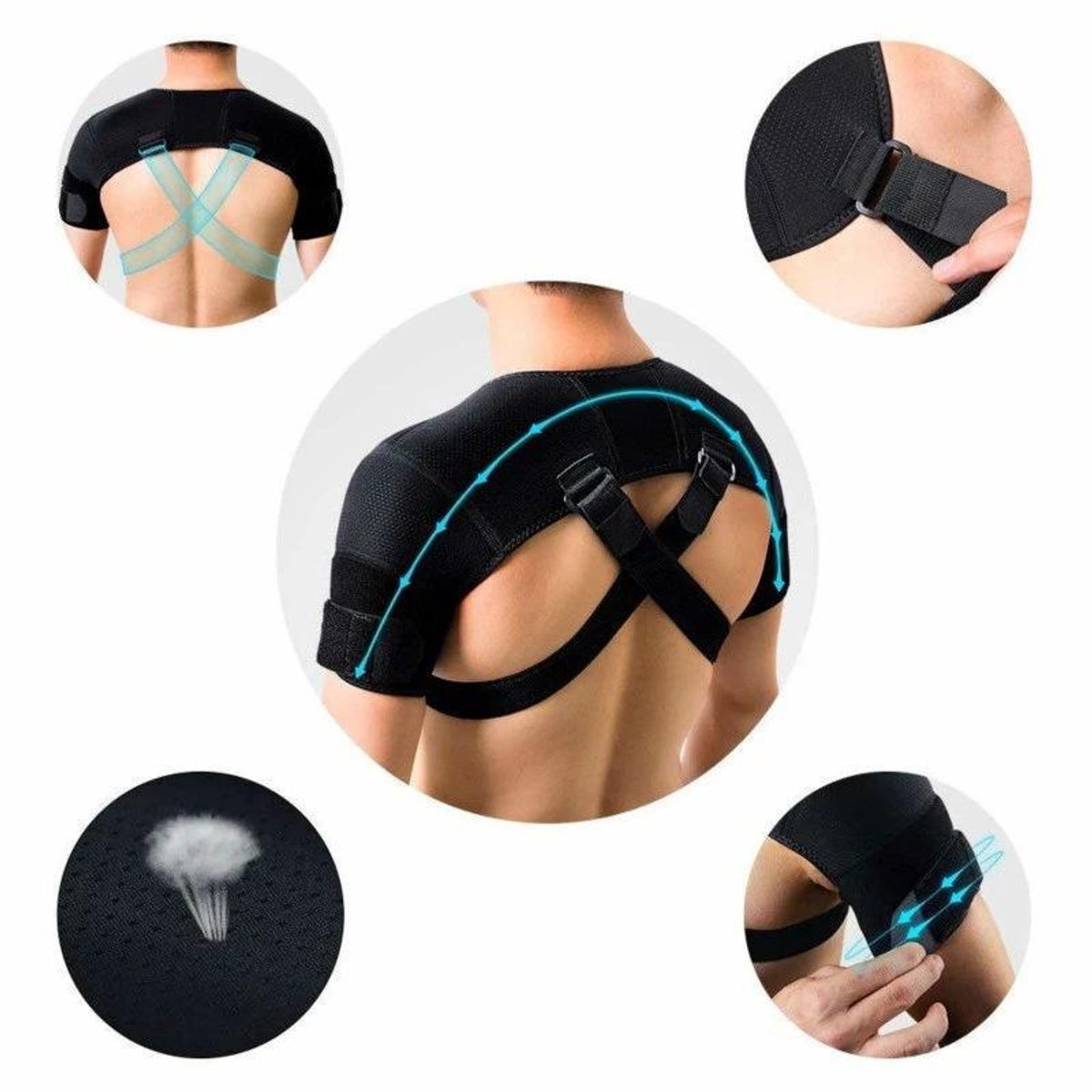 Shoulder Brace - Shoulder Support Brace for Sports - Double-Sided Adjustable & Breathable - Compression and Stability for Both Shoulders - S/M - Product image 4