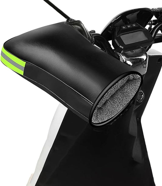 Cycling Gloves - 1 Pair - Extra Padded Cycling Gloves - Warm Gloves - Cycling Gloves - Scooter Gloves - Hand Warmers - Bicycle Accessories - With Reflective Strips - Winter - Windproof - Waterproof （Black） - Main product image