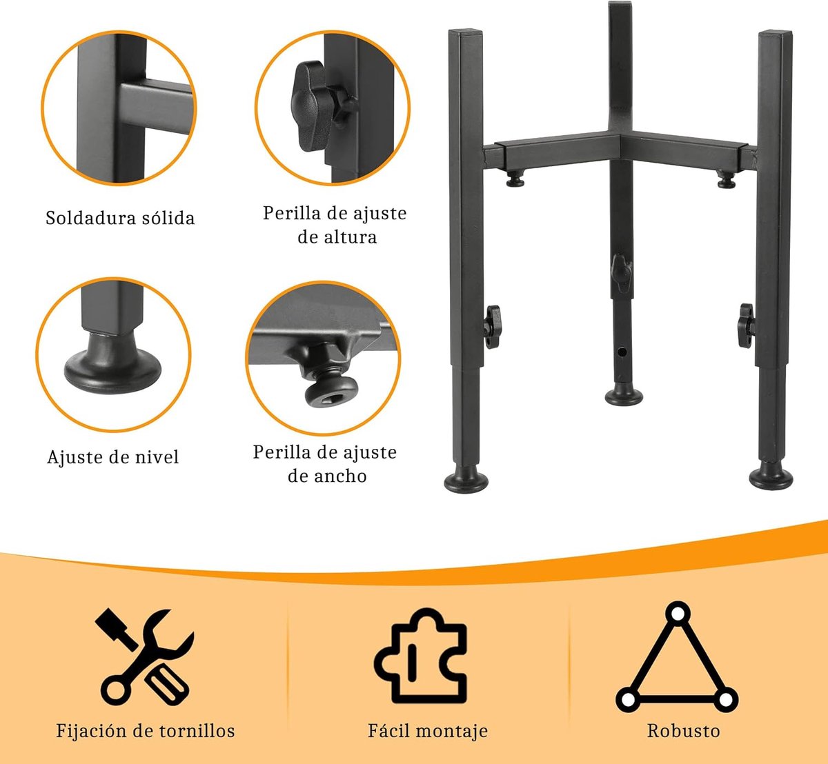 Dog Food Bowl Stand - Metal Elevated Dog Food Dispenser - Adjustable Dog Food Bowl Stand - Suitable for Large, Medium, and Small Dogs - Black (food bowl not included) - Product image 2