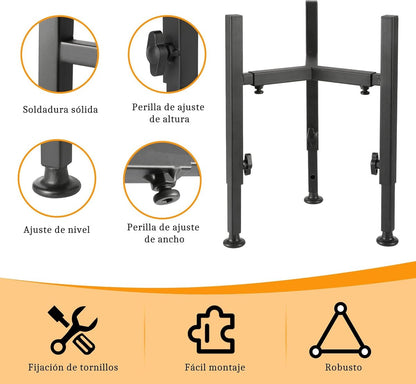 Dog Food Bowl Stand - Metal Elevated Dog Food Dispenser - Adjustable Dog Food Bowl Stand - Suitable for Large, Medium, and Small Dogs - Black (food bowl not included) - Product image 2