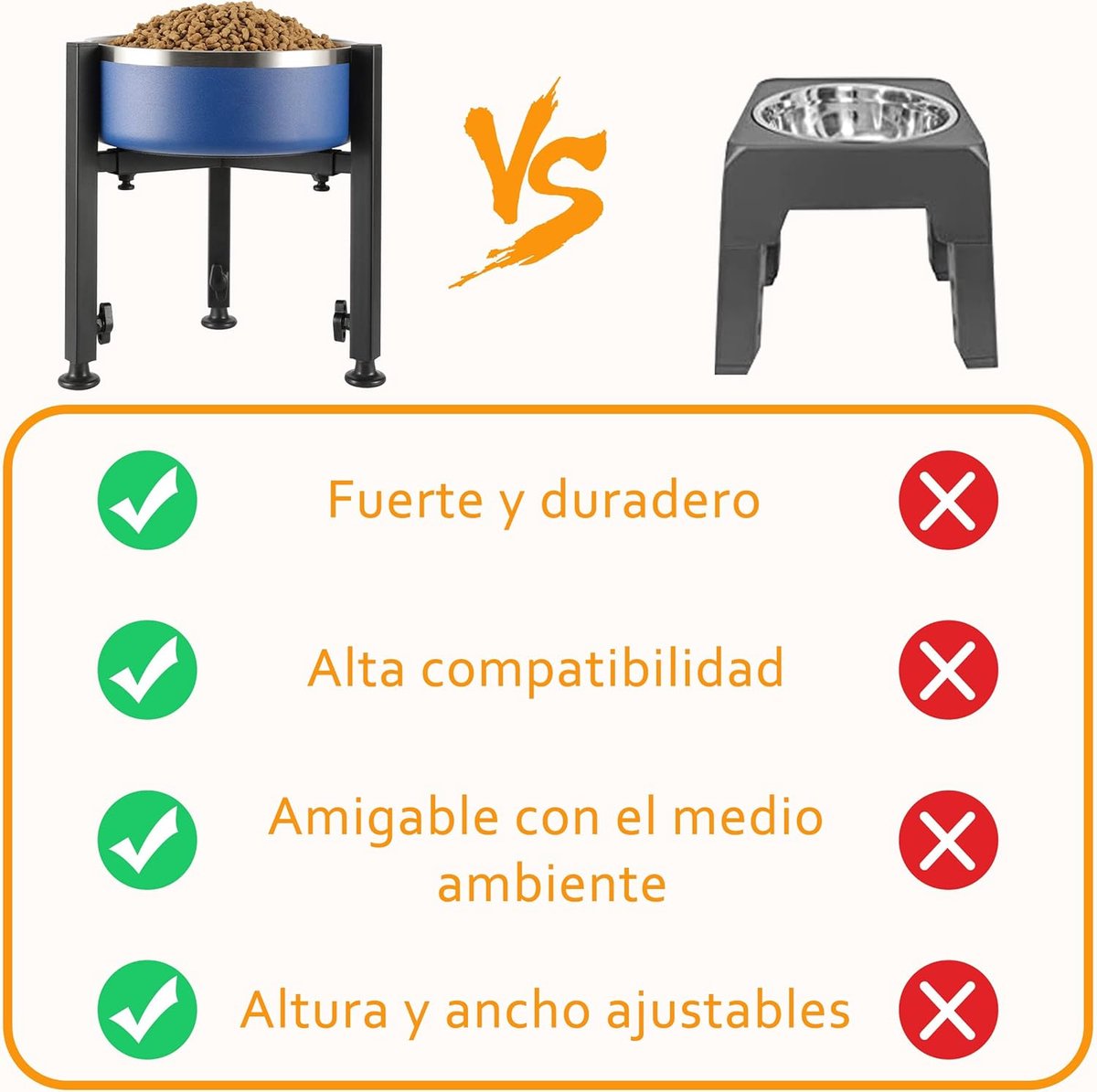 Dog Food Bowl Stand - Metal Elevated Dog Food Dispenser - Adjustable Dog Food Bowl Stand - Suitable for Large, Medium, and Small Dogs - Black (food bowl not included) - Product image 4