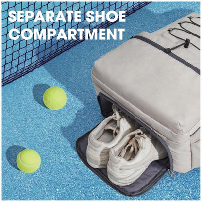 Backpack - Tennis Bag - Sports Bag - Waterproof Racket Bag - Suitable for multiple rackets with shoe compartment - Beige - Product image 2
